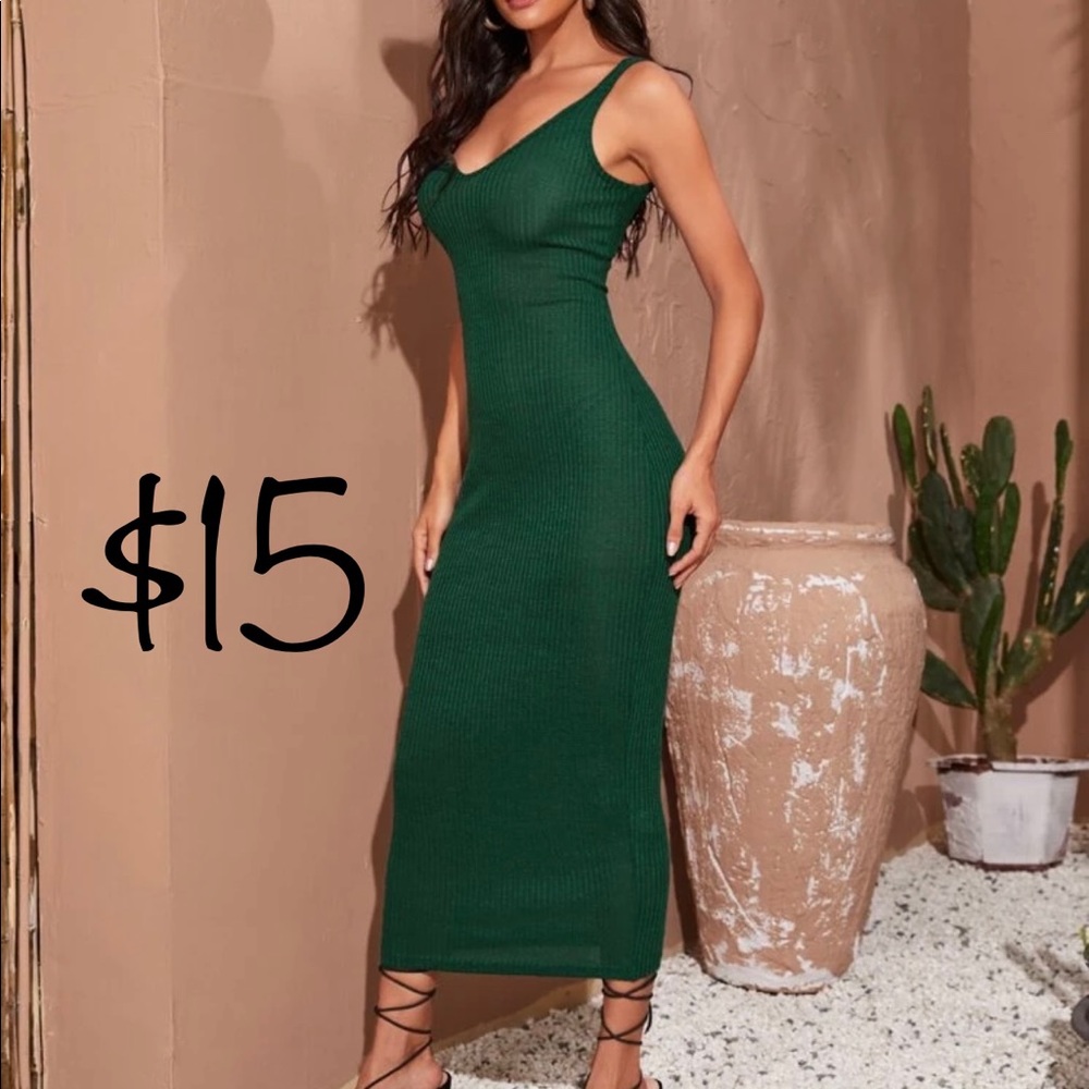 Green sweater dress